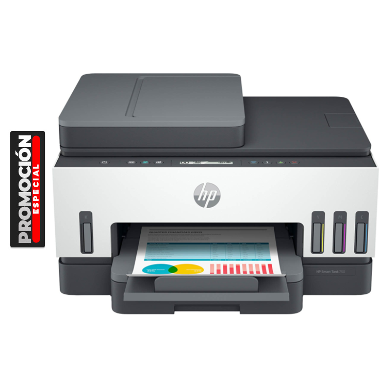 Impresora HP Inyección Multifuncional Smart Tank 750 USB Wi-Fi Bluetooth