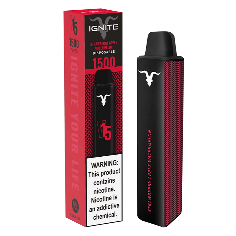 Vape Electronico Ignite V15 1500 puffs Nic 5g Strawberry Apple Watermelon