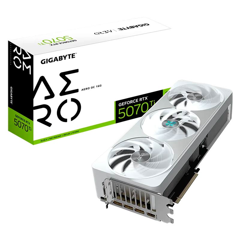 Tarjeta de Video 16GB GDDR7 Gigabyte GeForce RTX 5070 Ti Aero OC DP HDMI PCIe 5.0