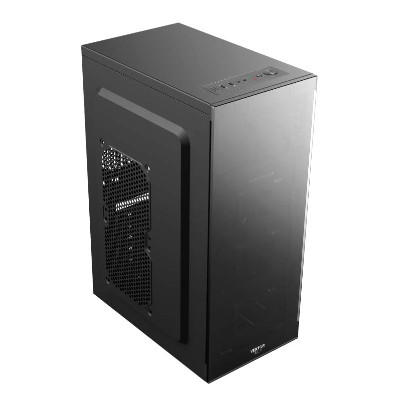 Case VektorTech GQ-21 Media Torre ATX Negro + Fuente de Poder 600W