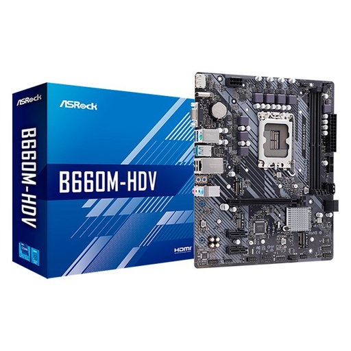 [90-MXBH40-A0UAYZ] Motherboard AsRock B660M-HDV Socket LGA1700 13th & 12th Gen 2xDDR4 Micro-ATX