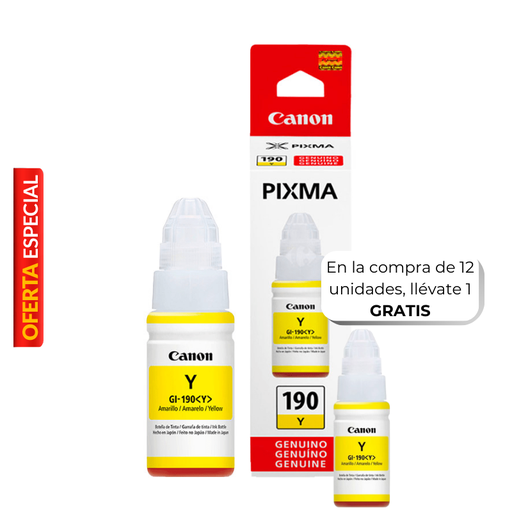 [0670C001] Botella de Tinta Canon GI-190Y Amarillo 70ml