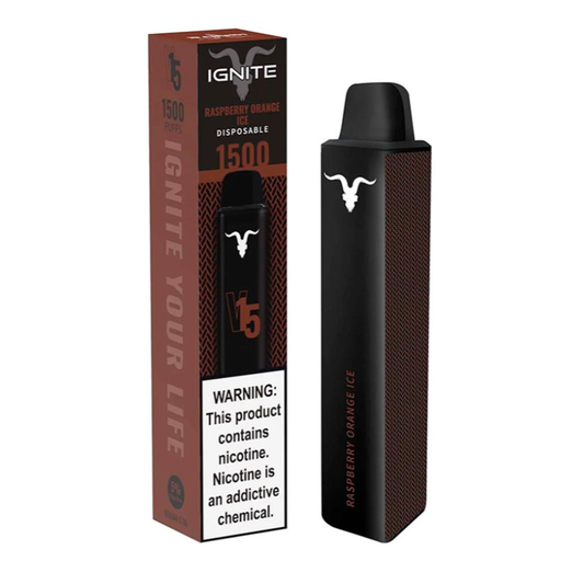 [810025995713] Vape Electronico Ignite V15 1500 Puffs Nic 5g Raspberry Orange Ice