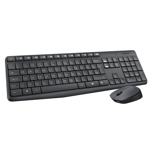 [920-007901] Teclado y mouse Logitech MK235 Inalámbrico USB Negro en español