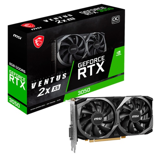 [GeForce RTX 3050 VENTUS 2X XS 8G OC] Tarjeta de Video 8GB GDDR6 MSI GeForce RTX 3050 Ventus 2X XS OC HDMI DP PCIe 4.0