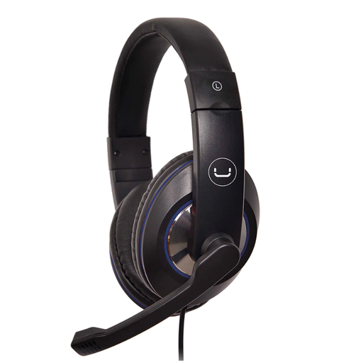 [HS7212BL] Audífonos Tipo Headset Unno Tekno 3.5mm HS7212BL Ace12 con Micrófono Negro