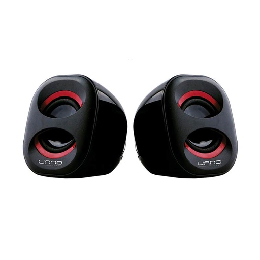 [SP9012RD] Bocina 2.0 Unno Tekno Brazza SP9012RD 6W Negro y Rojo