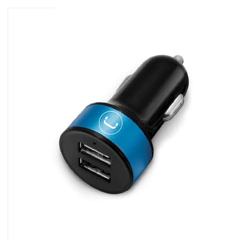 [PW5002BK] Cargador Unno Tekno PW5002BK para Carro Dual USB-A 2.1A Negro/Celeste