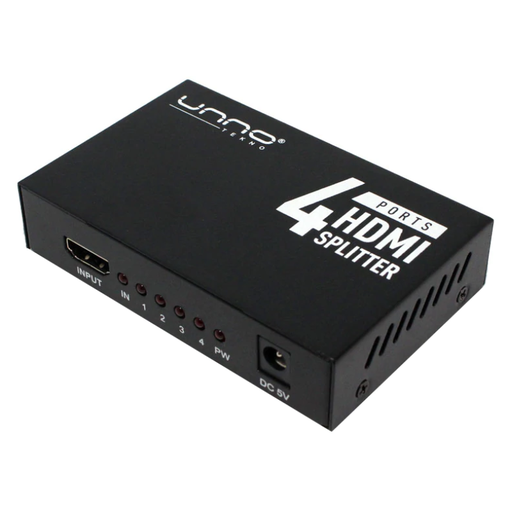 [HB1205BK] Splitter Unno Tekno HB1205BK 4 Puertos HDMI 4K