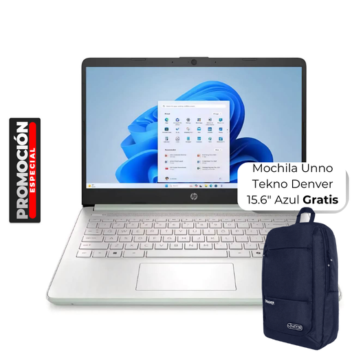 [14-dq6013dx] Laptop HP 14-DQ6013DX 14" Celeron N150 4GB RAM 128GB UFS W11S Home Verde Teclado Inglés