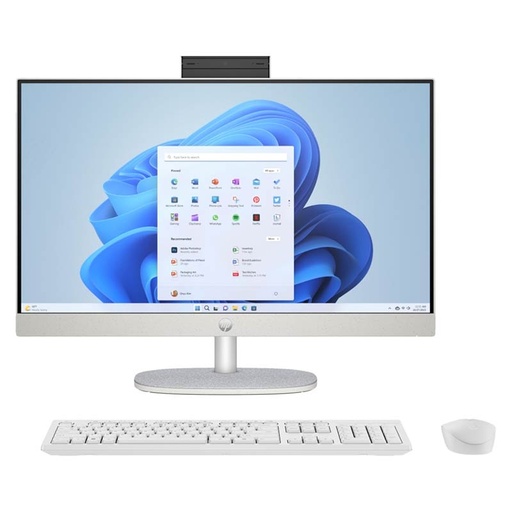 [7Z2W7LA#ABM] Computadora AIO HP 24-CR0016LA 23.8" TouchScreen AMD Ryzen 5 7520U 8GB RAM 512GB SSD Blanco W11 Home Teclado Español