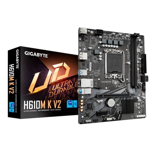 [H610M K V2] Motherboard Gigabyte H610M K V2 Socket LGA1700 12th, 13th y 14th Gen 2xDDR5 Micro ATX