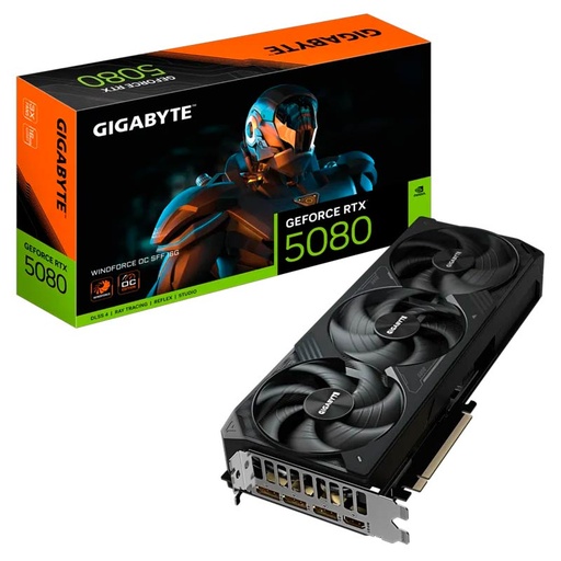 [GV-N5080WF3OC-16GD] Tarjeta de Video 16GB GDDR7 Gigabyte GeForce RTX 5080  Windforce OC SFF HDMI DP PCIe 5.0