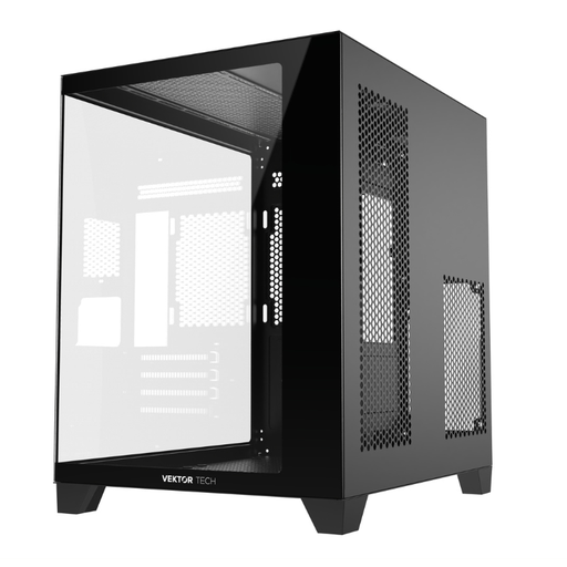 [QGM-570] Case Gaming VektorTech QGM-570 Media Torre Vidrio Templado Micro-ATX Negro (Sin Fuente)