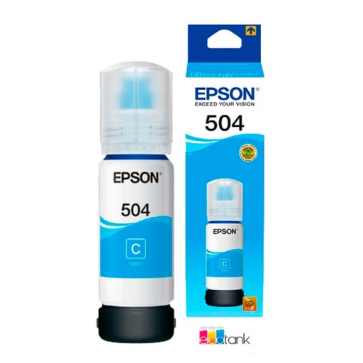 [T504220-AL] Botella de Tinta Epson T504 Cian 70ml